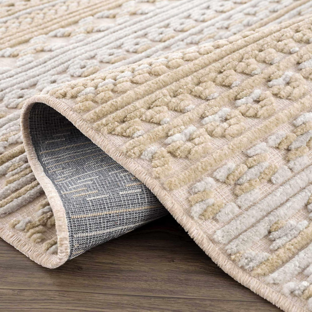 Alvan Hallway, Kitchen Machine Washable Runner Rug - Striped Geometric Textured - Traditional Transitional Modern