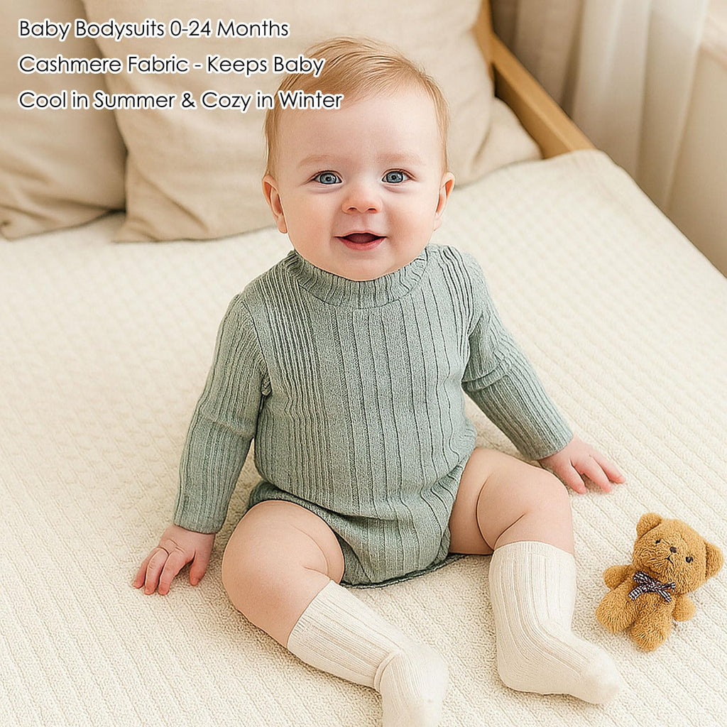 Baby Turtleneck Bodysuit 2 Pack Long Sleeve Ribbed Onsies