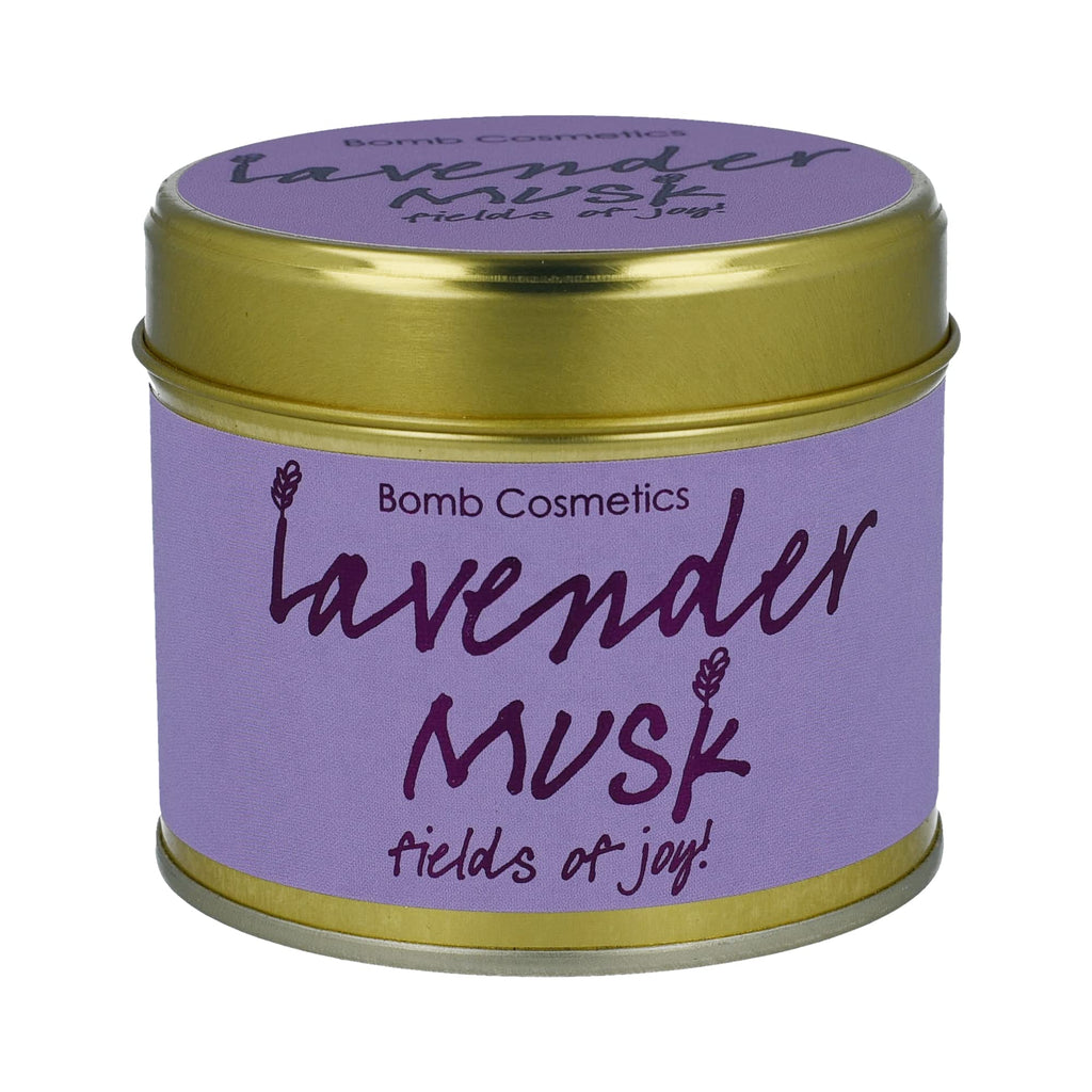 Lavender Musk Scented Tin ; Contains Pure Lavender & Marjoram Essential Oils; Vegan Friendly; 30-35 Hour Burn