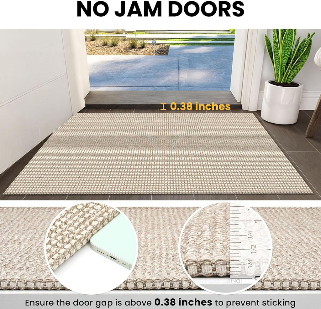 Small Area Rug 2x3 Washable Woven Rugs Non Slip Rubber Backed Front Door Rugs Indoor Doormat Throw Rug Floor Carpet