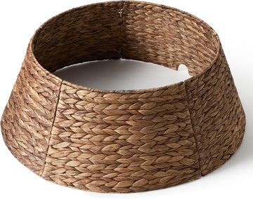 28in Christmas Tree Collar - Woven Hyacinth Tree Collars for Artificial Trees - Rattan Rustic Farmhouse Basket for