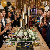 Candelabra Gold Centerpiece 5 Arms Taper Candle Holder Gold Centerpiece with Acrylic Tubes for Table Decoration
