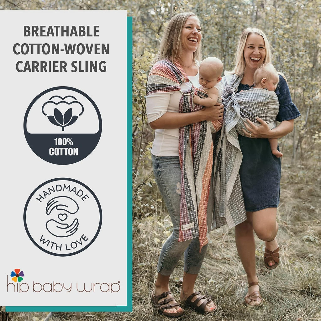 Ring Sling Carrier for Baby, 8-35 lbs - Summer Rainbow