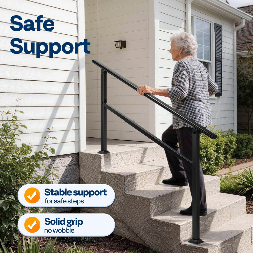 5 Step Adjustable Straight Oval Hand Rails for Outdoor Steps