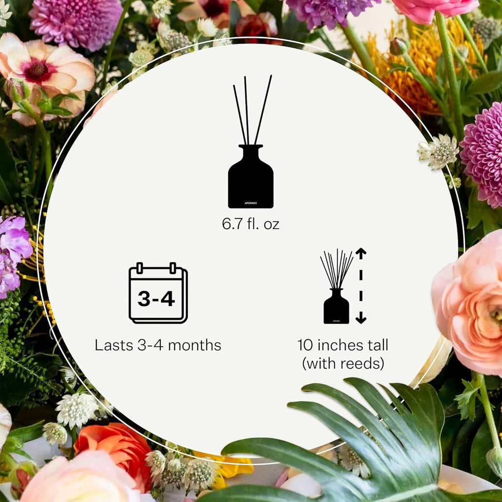 Scented Reed Diffuser, White Vetiver, 10 Reed Sticks