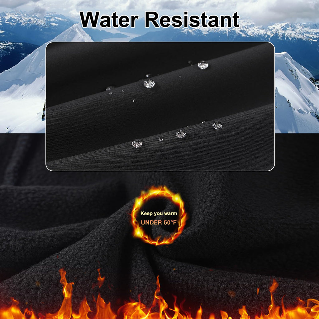 Kids Fleece Lined Snow Ski Pants Boys Girls Hiking Outdoor Pants Waterproof Elatsic Waist Insulated Trousers
