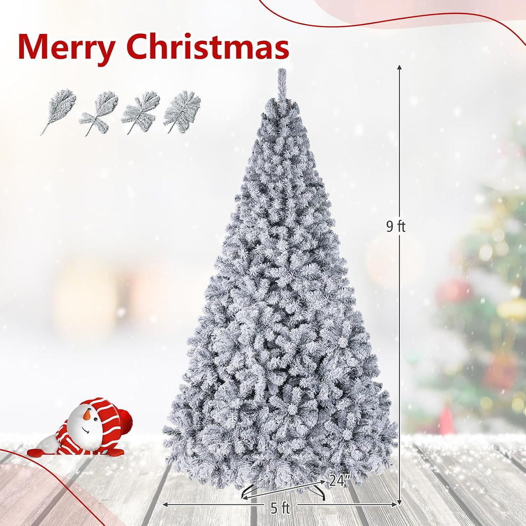Pre-Lit Snow Flocked Christmas Tree with 550 Lights