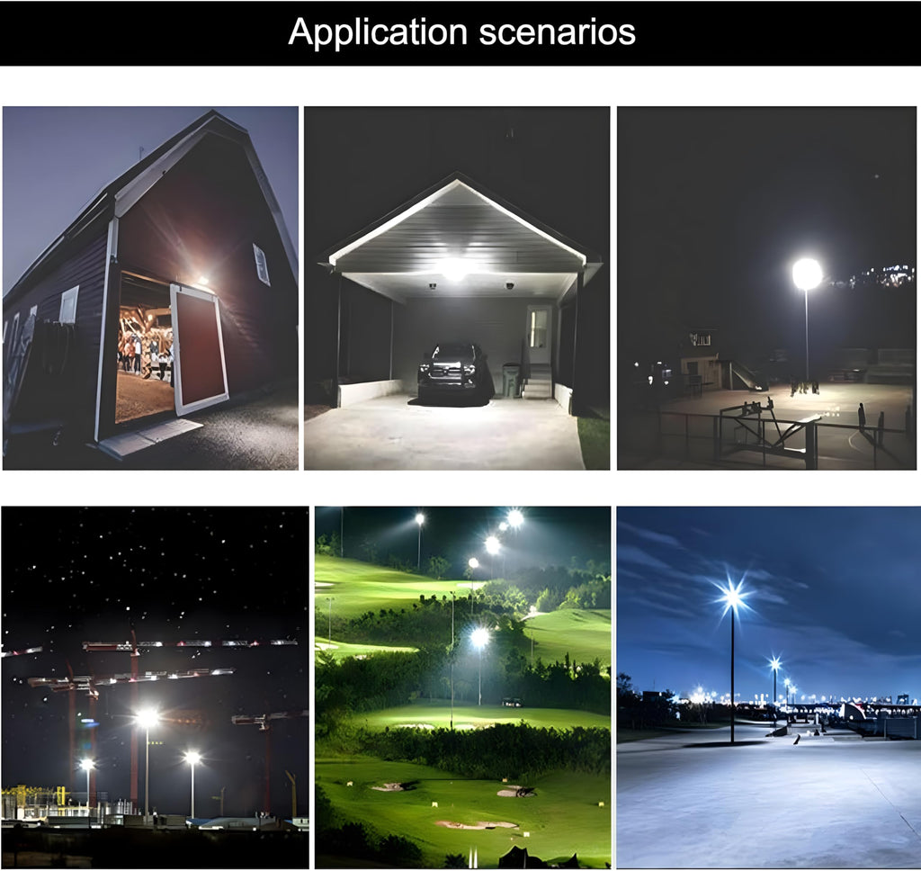 2Pack LED Flood Light Outdoor, 250W LED Work Light 25500lm with 6FT US Plug, IP66 Waterproof Exterior Security