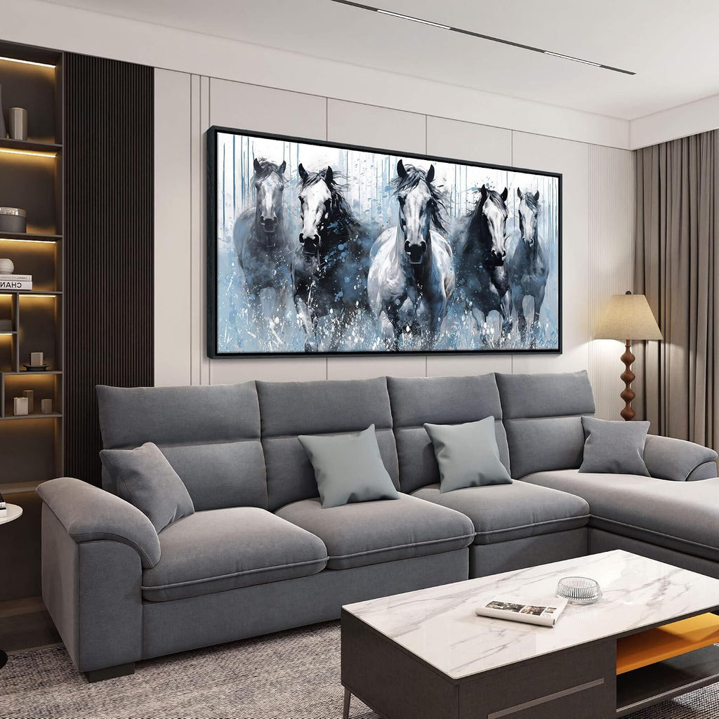ART Rustic Equine Gallop Canvas Wall Art - Stunning Horse Themed Decor - Horse Pictures Wall Decor