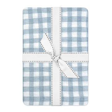 Frankie Fitted Crib Sheet 100% Organic Cotton for Baby & Toddler Mattress, Breathable for Boys & Girls, Blue Check