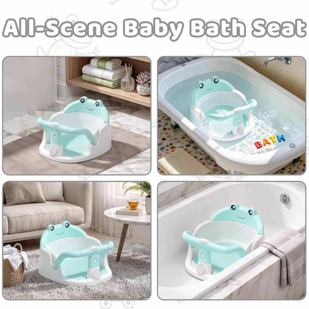 Bath Seat for Babies 6 Months & Up, Non-Slip Toddler Bath Seat with Suction Cup, Safe and Comfortable Portable Infant