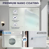 Double Sliding Shower Door, 55"-60" W x 70" H Semi-Frameless Frosted Shower Door