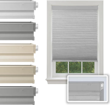 No Drill Cordless Cellular Shade, Pebble, 18" W x 48" H