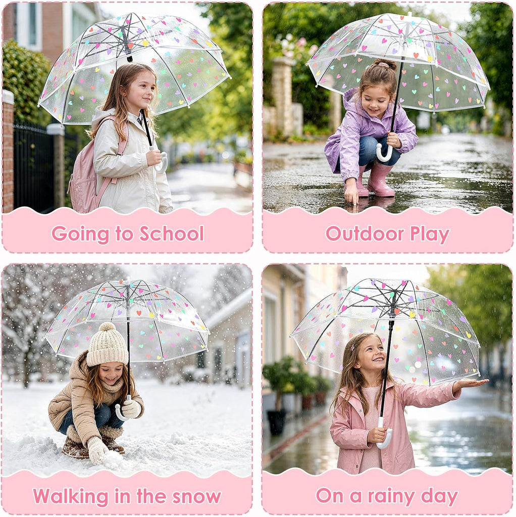 Kids Umbrella Bubble Clear Umbrella with Dome Canopy for Toddler Girls Boys