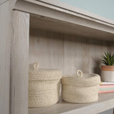 Miscellaneous Storage Bookcase with Doors, Adjustable Shelves, 5 Shelf Bookcase - Chalked Chestnut Finish