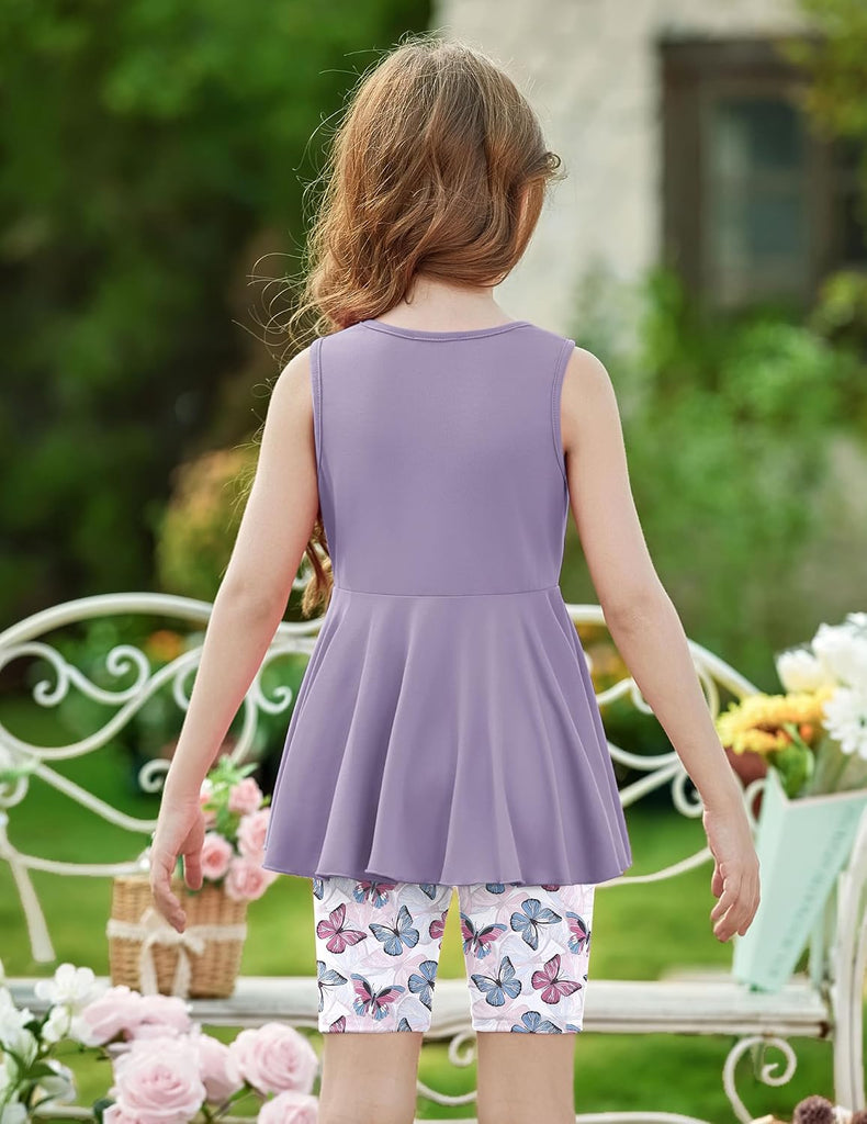 Toddler Girl Summer Clothes Sleeveless Top Dress Bike Shorts Set