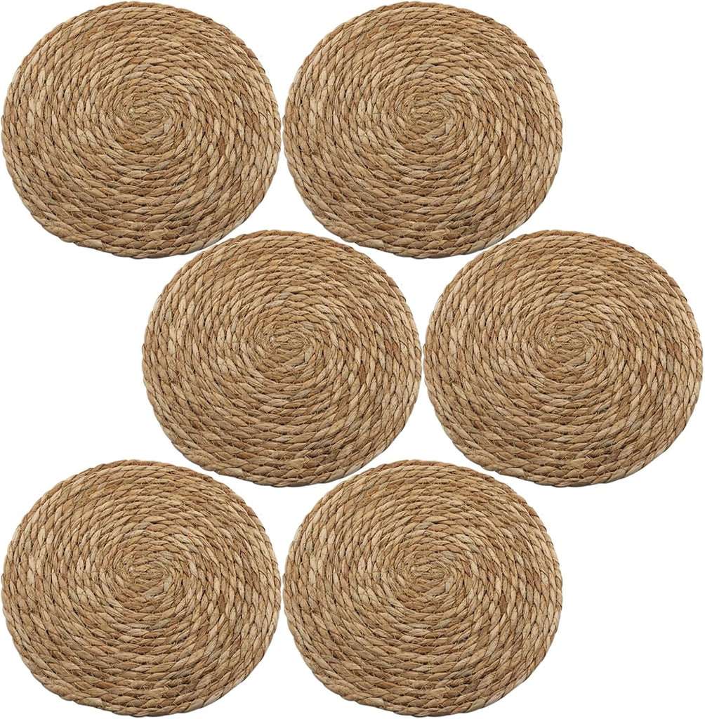 Woven Placemats Round, 12 Inch - Set of 6