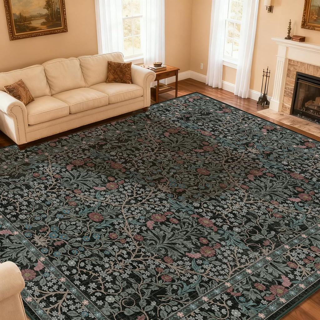 Extra Large 10x14 Area Rug for Living Room, Washable Rugs for Dining Room, Bedroom, Non Slip Stain R