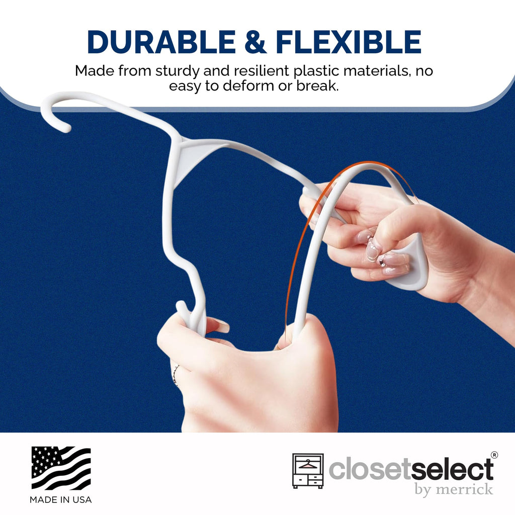 Plastic Hangers 50 Pack - Space Saving Clothes Hangers, Made in USA, Durable & Strong Plastic Shirt & Coat Hanger