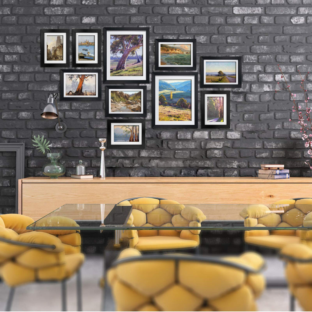 Multi Black Picture Frames with Mat for Multiple Sizes Photos, Four 4x6, Four 5x7, Two 8x10 for Gallery Photo Frame