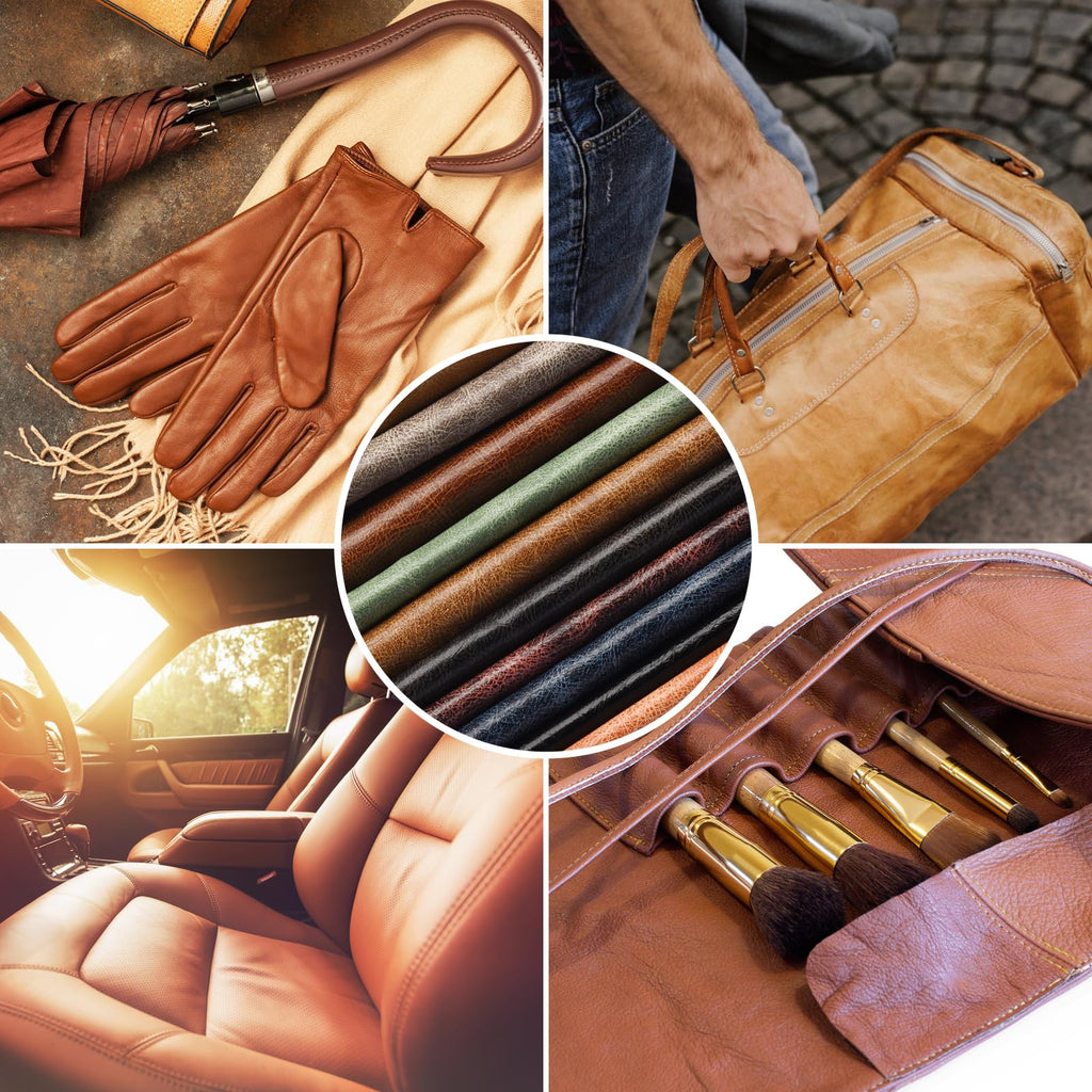 Faux Leather Fabric, Soft Synthetic PU Fabric Material, Thick Durable Synthetic Repholstery Leather Vinyl, Soft Touch