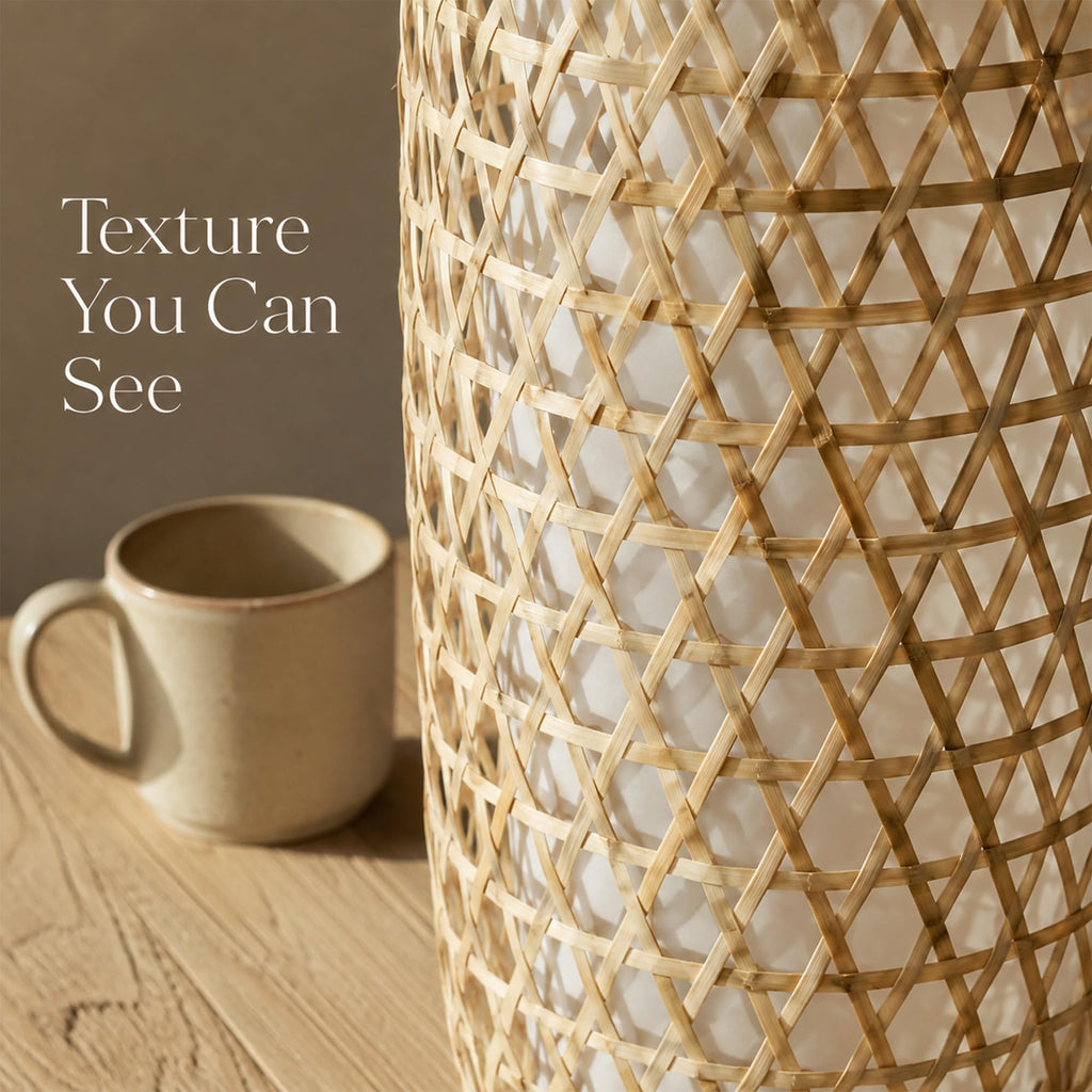 39in Bamboo Floor Lamp with 2 E26 LED Bulbs& 3000K Warm Light