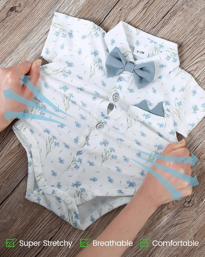 Baby Boy Clothes Suit Infant Gentleman Outfit 4Pcs Set