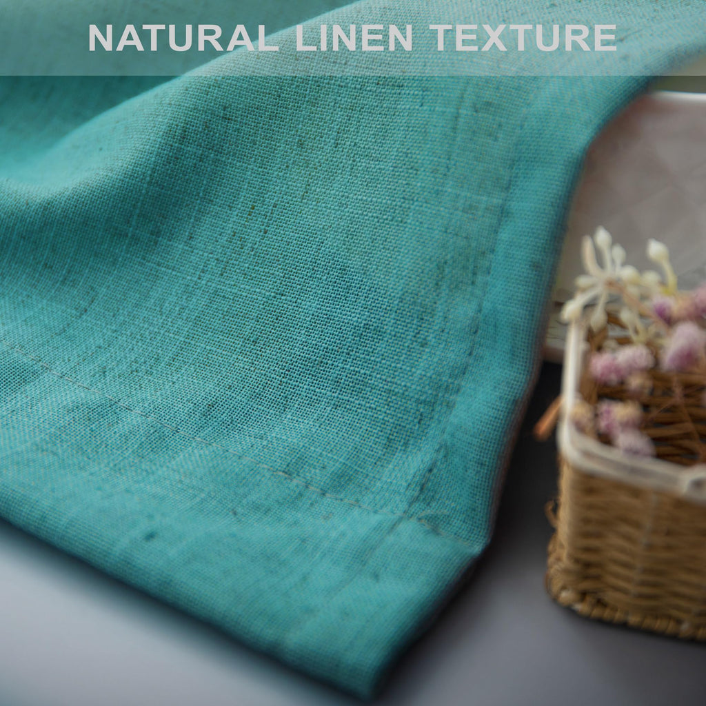 Teal Country Kitchen Curtains for Small Windows 30 Inch Length 2 Tier Panels Back Tab Top Pocket Thick Sheer Short