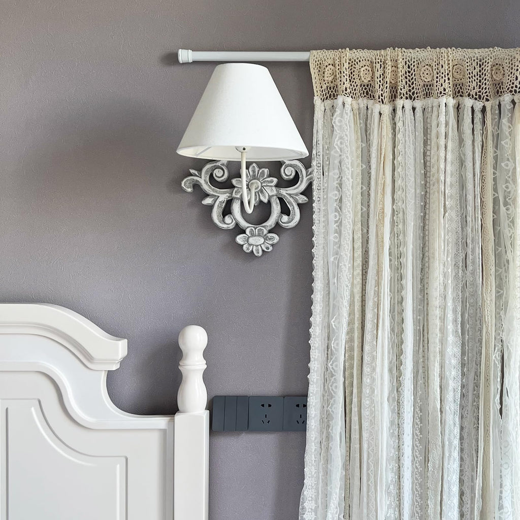 Lace Closet Curtain for Open Closet Boho Macrame Cotton Doorway Curtain Privacy Room Divider Curtain Kitchen Bathroom