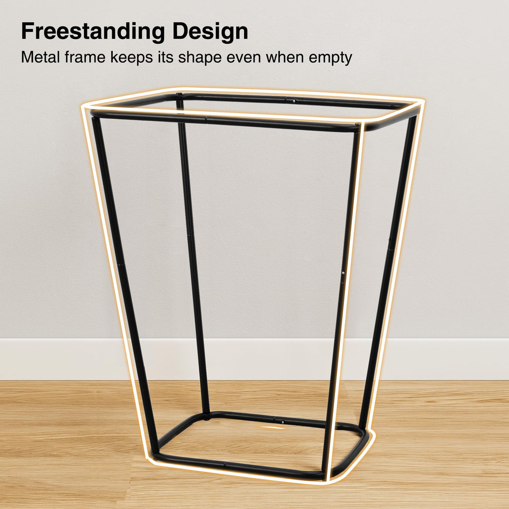 75L Laundry Hamper, Space Saving Freestanding Clothes Basket with Iron Frame, Dirty Clothes Storage Bin with