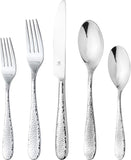 Hammered Silverware Set | Premium 18/10 Stainless Steel Flatware Service for 6 | Heavy-Duty & Dishwasher Safe | Built