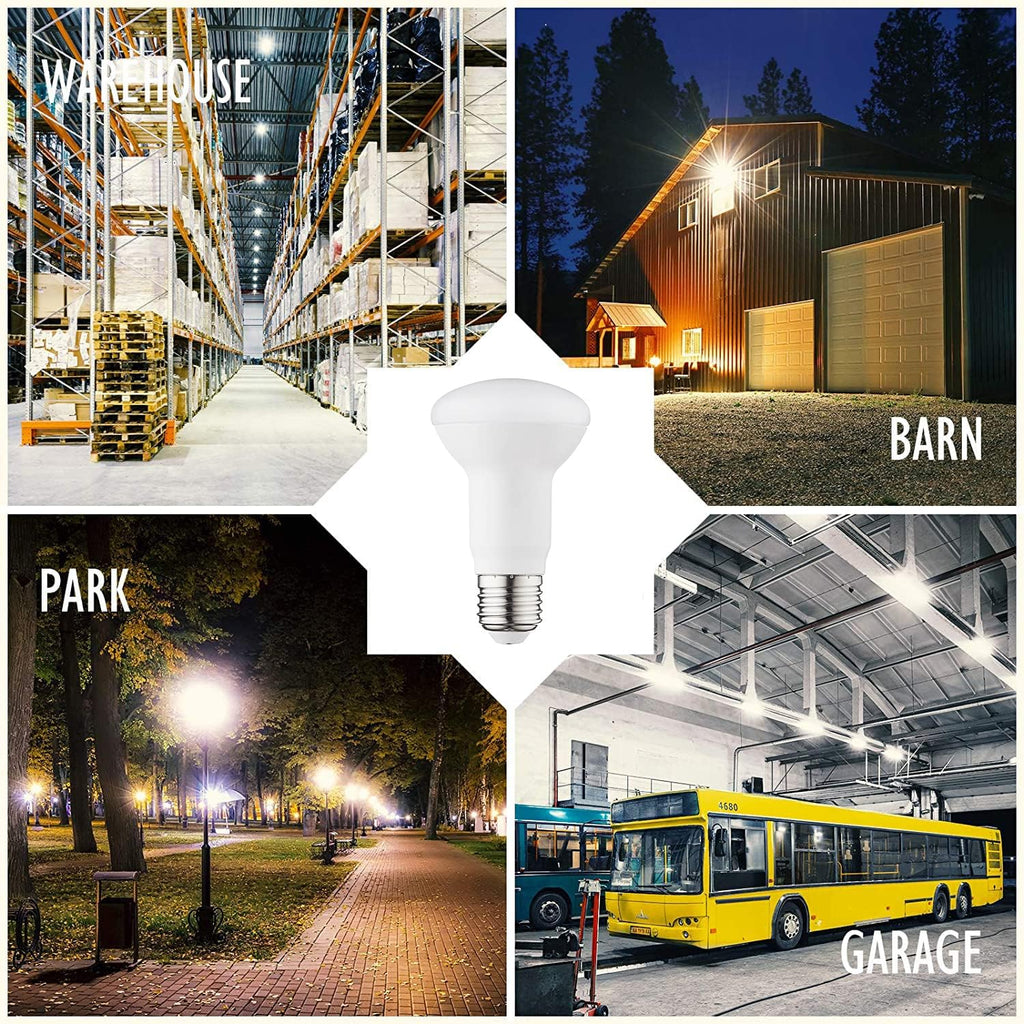 4Pack 10W LED R63 BR20 Light Bulb, 100 Watt Equivalent, Cool White 6000K, 1000LM E26 Base, Indoor Flood Lights