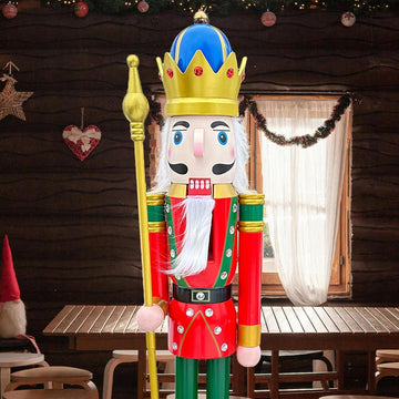 5 Feet Tall Life Size Large Christmas Wooden Nutcracker King Red and Green BK18