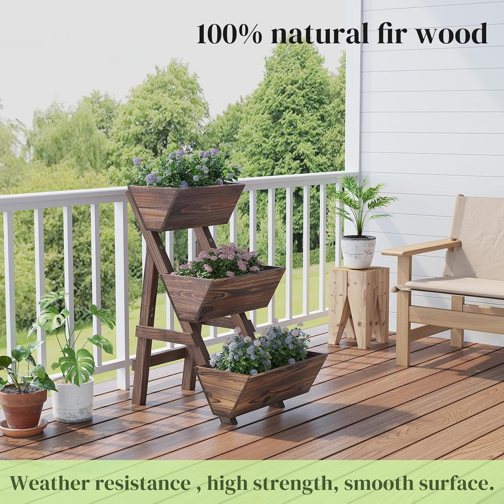 Vertical Raised Garden Bed | Wooden, Tiered Planter Box, Garden Planter Stand