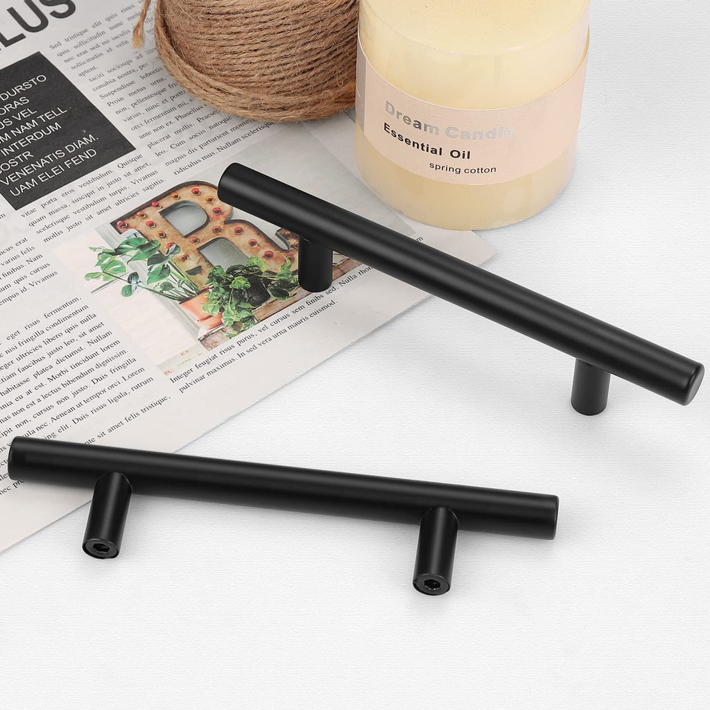 5 Pack 10" Center to Center Black Modern Cabinet Pulls Stainless Steel Cabinet Hardware Bedroom Drawer Pull Kitchen