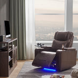 Electric Recliner Chair with USB Charge Port, 360 Swivel Tray Table, Hand in-Arm Storage, and Cup Holders