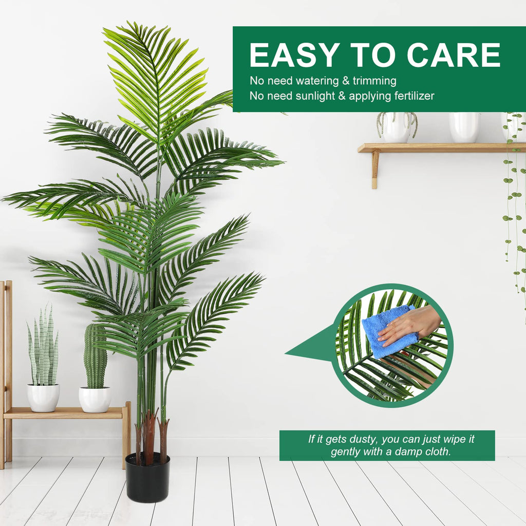 4 Pack Artificial Palm Trees 5Ft, Fake Plants Fake Trees Artificial Areca Palm Plants for Outdoor Indoor Faux Palm