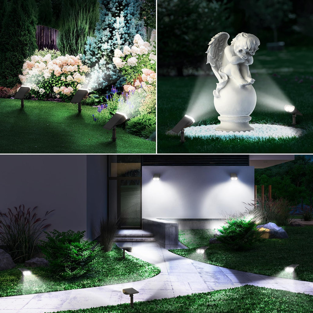 Solar Lights Outdoor Waterproof Landscape Spotlight Daylight 2 Pack