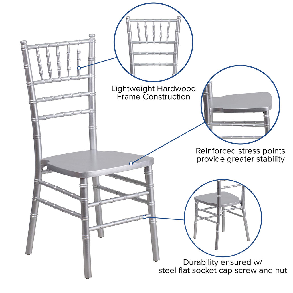Silver Wood Ballroom Chair