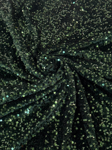 Sequin Velvet Fabric Soft Stretchy Cloth Glittering Sequins - Perfect for Dressmaking and Christmas Decor - 1 Yard of