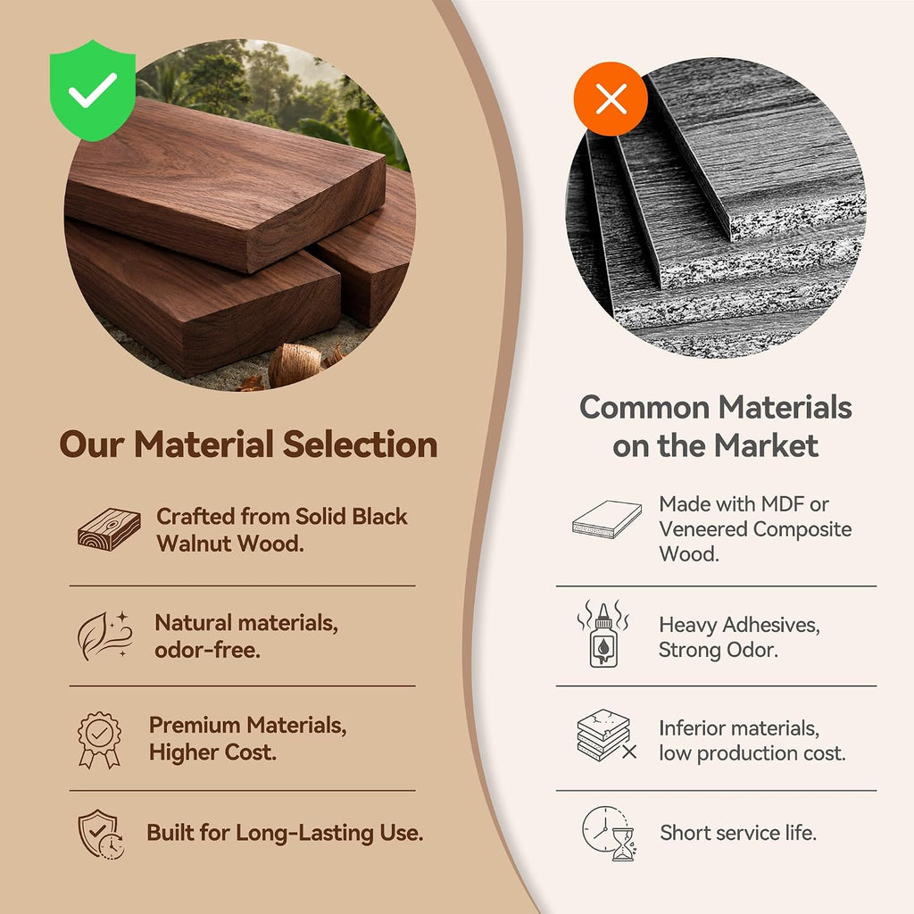Black Walnut Jewelry Box for Women, 3 Layer Top Lock Wooden Organizer Case