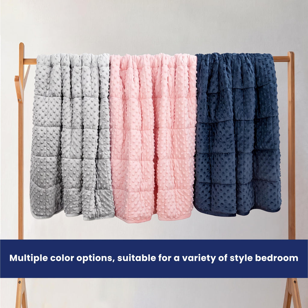 Weighted Blanket Twin 15lbs for Adult(48"×78", Gray) Breathable Soft Minky Weighted Throw Blanket for All Season, Heavy