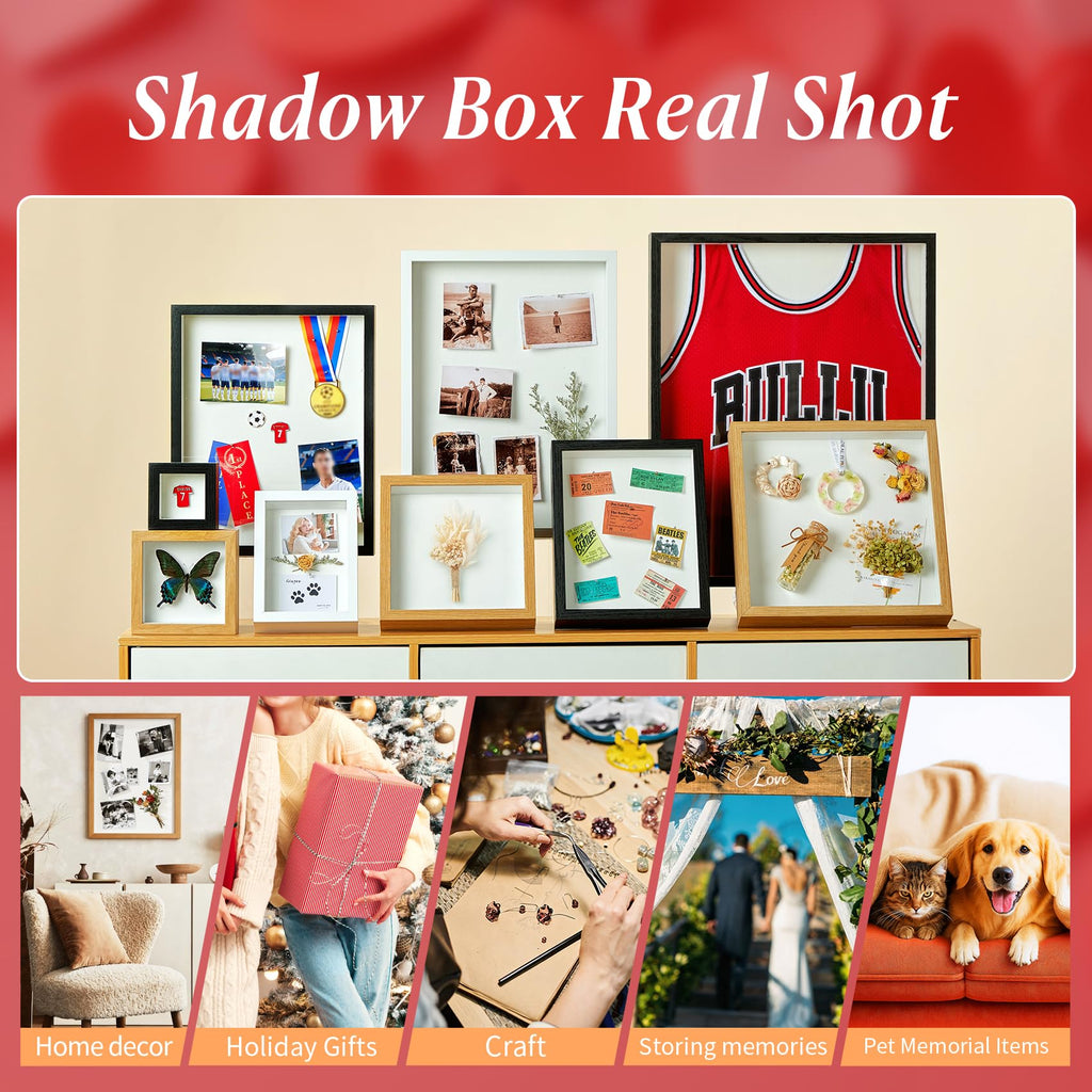 16x20 Large Shadow Box Frame with Thickened Acrylic Panel & Pins