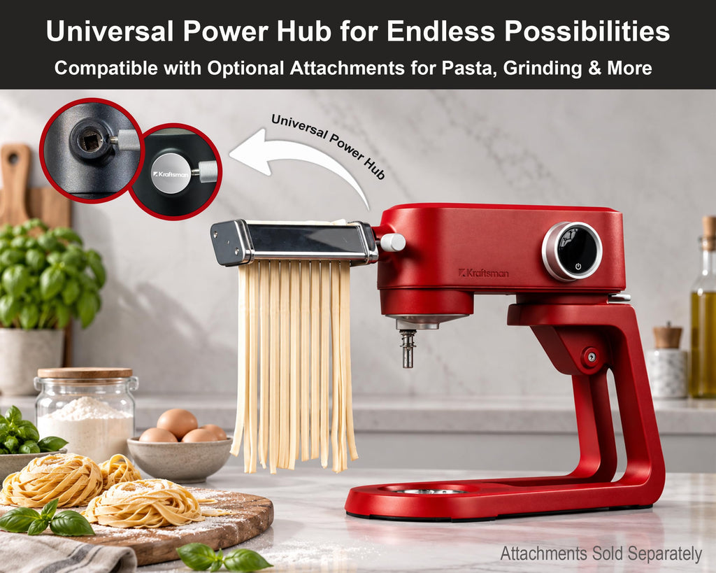 Red Stand Mixer DC Motor, All Metal Dough Mixer 5.3 Quart
