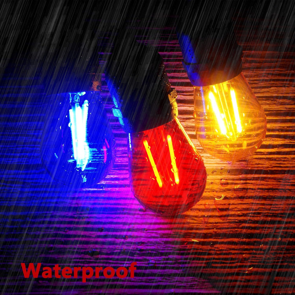 S14 LED Red Light Bulbs, Shatterproof Plastic 2 Watt
