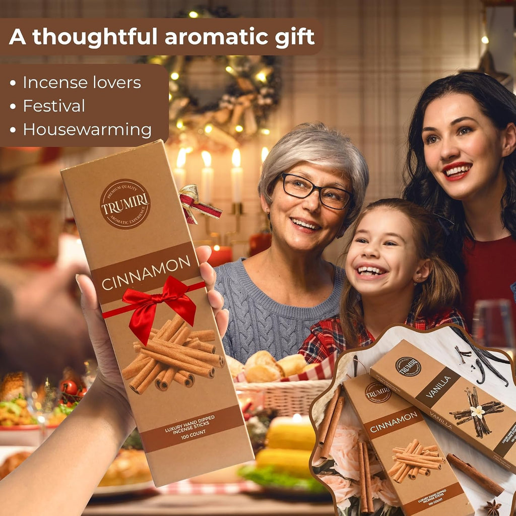 Cinnamon & Vanilla - Combo Pack of Incense Sticks - 100 Insence-Sticks of Each Scent - Total 200 Inscents - Inciensos - Set of 200