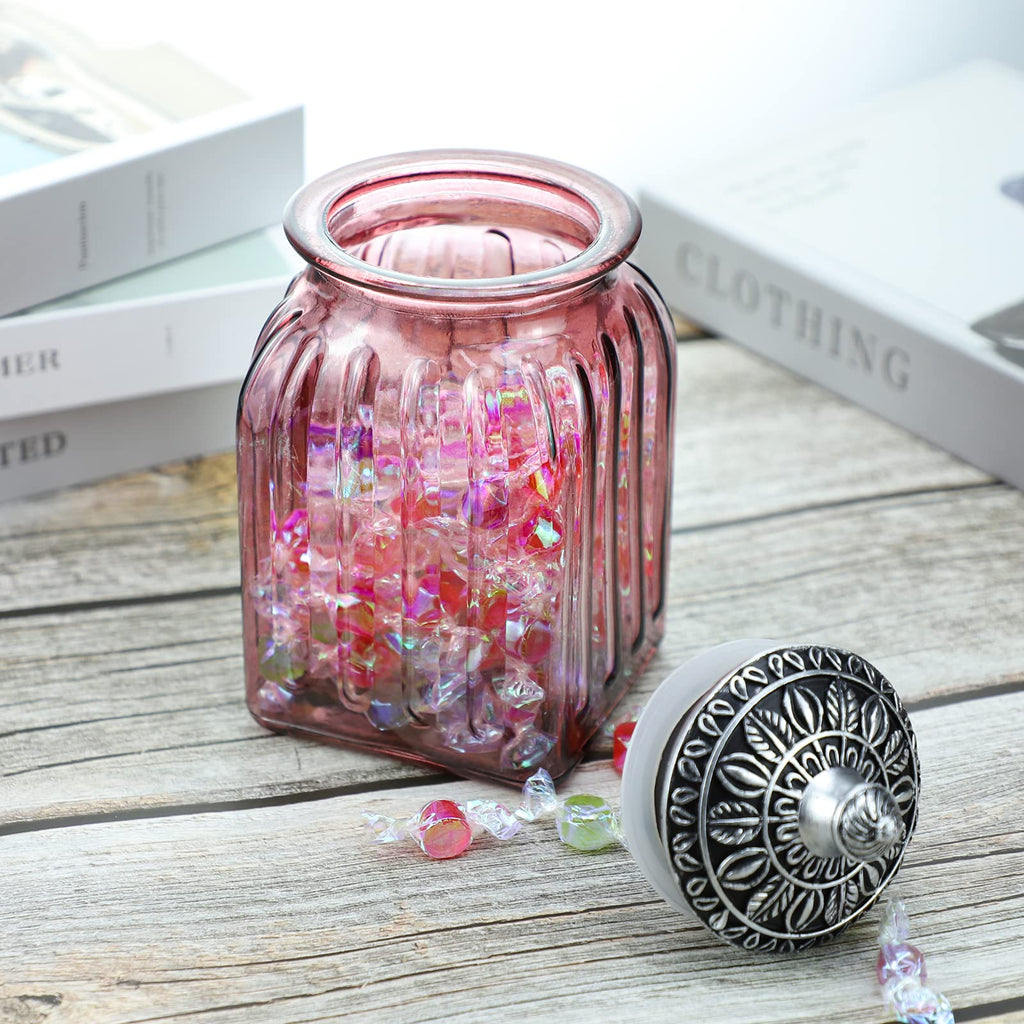 Vintage Crystal Glass Candy Jar with Lid Food Jar Nut Jar Jewelry Box Wedding Candy Buffet Jars Kitchen Storage
