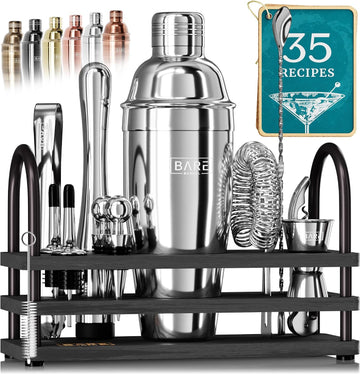 Mixology Bartender Kit Bar Set | 14-Piece Cocktail Shaker Set | Martini Barware Mixing Tools Bartending | 35 Recipe - Set of 14
