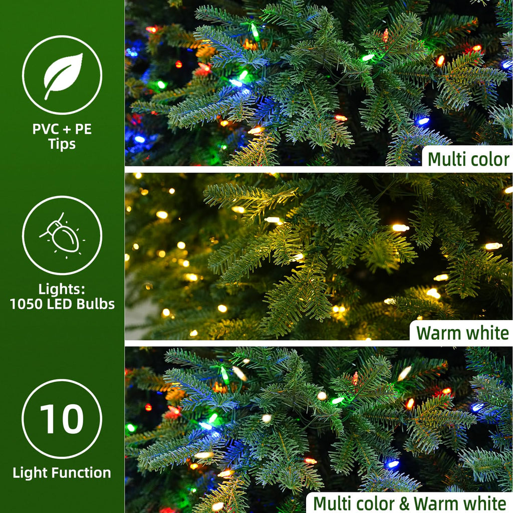 7.5ft Pre-Lit Everglow Balsam Fir Artificial Christmas Tree