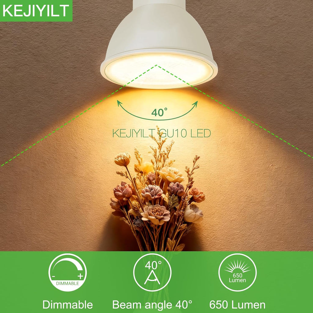 10 Pack GU10 Dimmable LED Bulbs, 650 Lumens